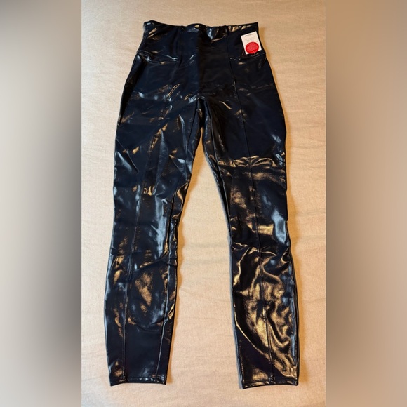 NWT! SPANX Glossy Faux Patent Leather Leggings Sz. L - Picture 3 of 6